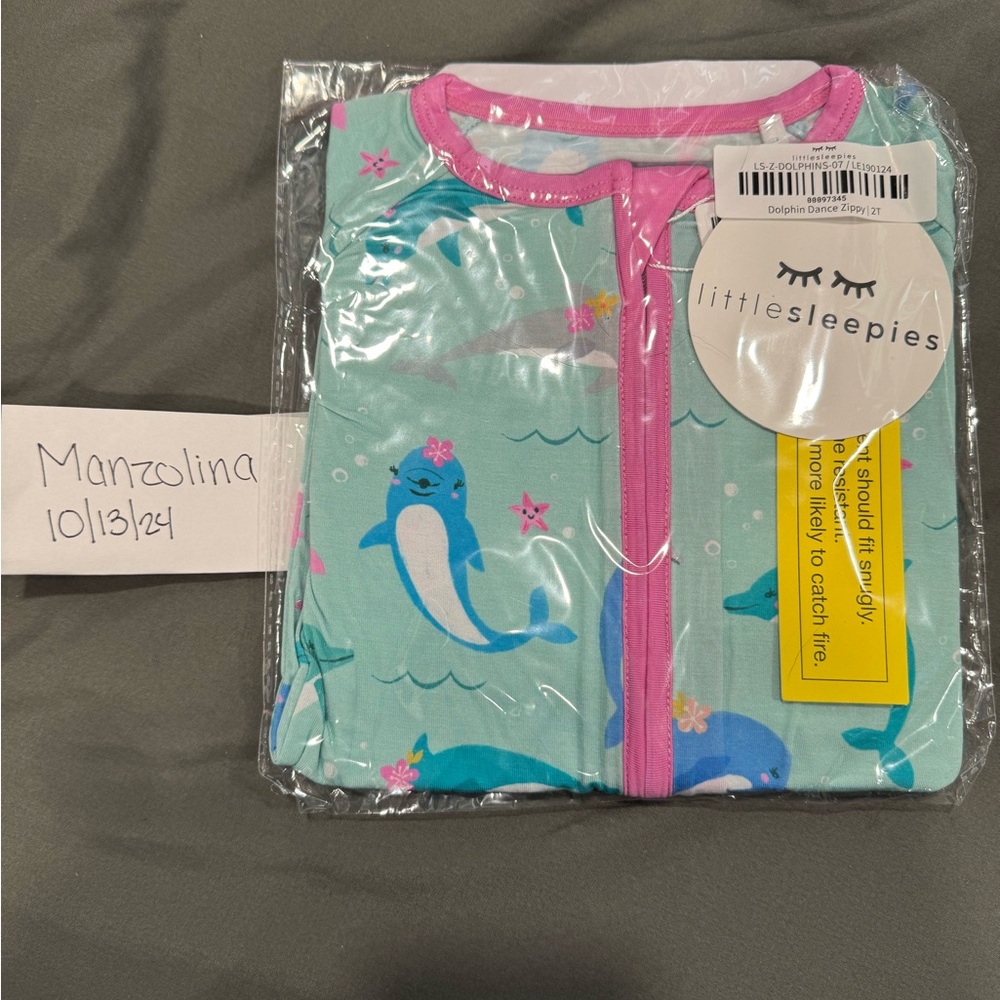 Little Sleepies Dolphin Dance Zippie 2T